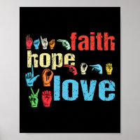 Faith Hope Liebe American Sign Language Christlich