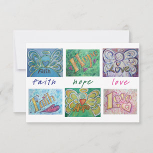 Faith Hope Liebe Angel Word Collage Einladung