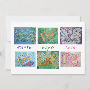 Faith Hope Liebe Angel Word Collage Einladung