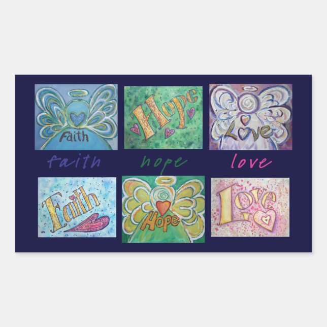 Faith Hope Liebe Angel Word Collage Sticker (Vorderseite)