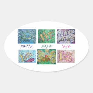 Faith Hope Liebe Angel Word Collage Sticker