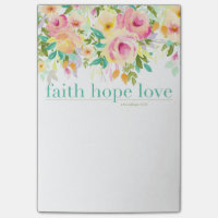 Faith Hope Liebe | Aquarellfarben - florale Post-i