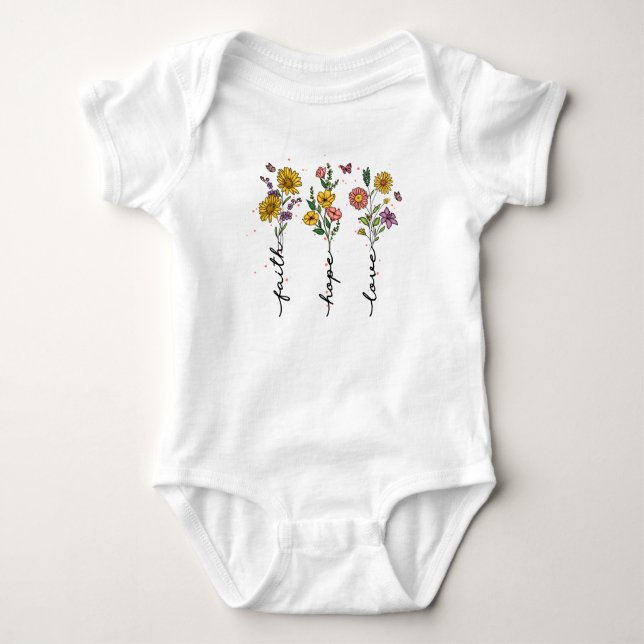 Faith-Hope-Liebe Baby Baby Strampler (Vorderseite)