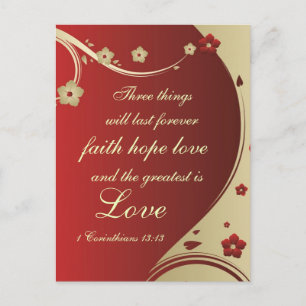 Faith Hope Liebe Bible Verse Maßgeschneiderte Post Postkarte