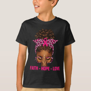 Faith Hope Liebe Black Women Afro Christlich Brust T-Shirt