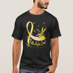 Faith Hope Liebe Blase Krebs Bewusstsein Dragonfly T-Shirt