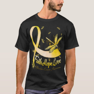 Faith Hope Liebe Blase Krebs Bewusstsein Dragonfly T-Shirt