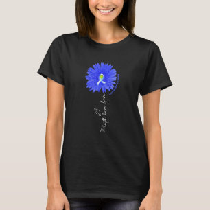 Faith Hope Liebe Blue Sunflower Diabetes Bewusstse T-Shirt