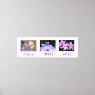 Faith Hope Liebe Blume Wrapped Canvas Print Leinwanddruck