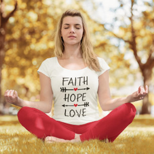 Faith Hope Liebe Boho Christlich Arrow Red Heart T-Shirt