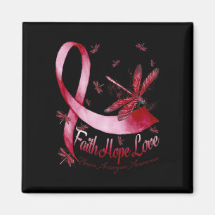 Faith Hope Liebe Brain Aneurysm Awareness Dragonfl Magnet