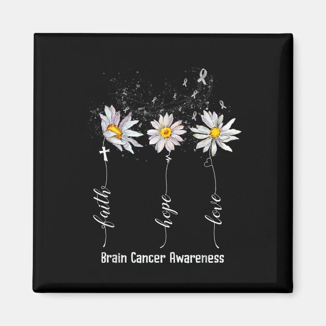 Faith Hope Liebe Brain Cancer Awareness Shirt Flow Magnet (Vorne)