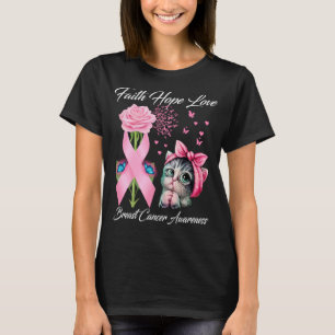 Faith Hope Liebe Breast Cancer Awareness Butterfly T-Shirt