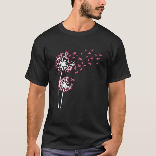 Faith Hope Liebe Breast Cancer Awareness Dandelion T-Shirt (Vorderseite)
