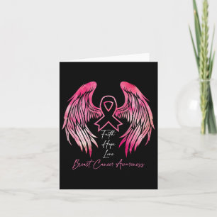 Faith Hope Liebe Breast Cancer Awareness Wings on Karte