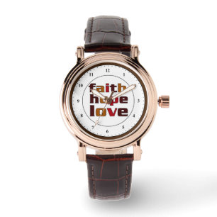 Faith Hope Liebe Browns Watch Armbanduhr