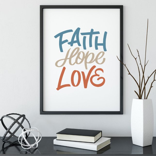 Faith Hope Liebe Brush Calligraphy Poster (Von Creator hochgeladen)