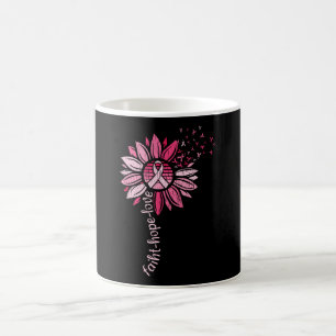 Faith Hope Liebe Brustkrebs Bewusstsein Sonnenblum Kaffeetasse