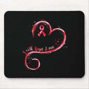 Faith Hope Liebe Burgundy Ribbon Brain Aneurysm Aw Mousepad