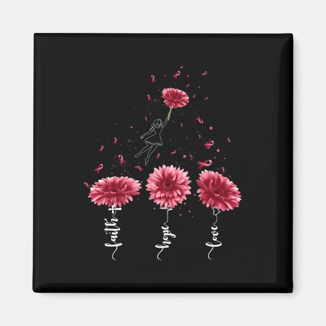 Faith Hope Liebe Burgundy Sonnenblume Hirnaneurysm Magnet (Vorne)