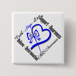 Faith Hope Liebe Butterfly - ALS Awareness Button