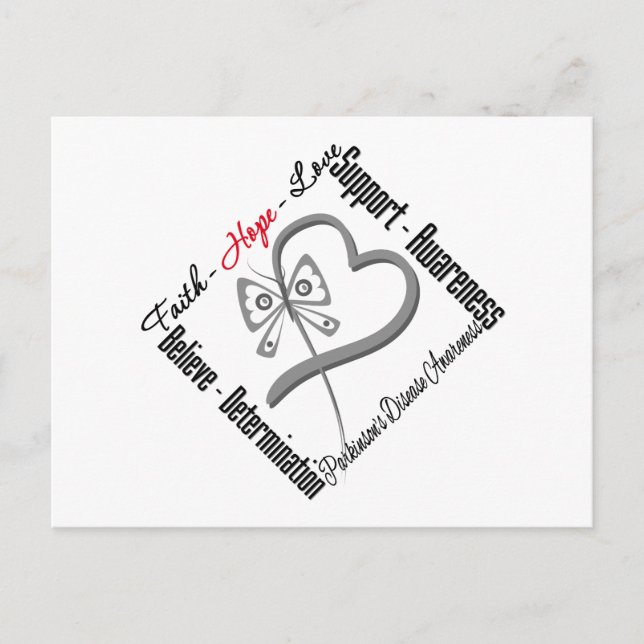 Faith Hope Liebe Butterfly - Parkinsonerkrankung Postkarte (Vorderseite)