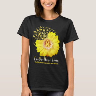 Faith Hope Liebe Childhood Cancer Awareness Ribbon T-Shirt