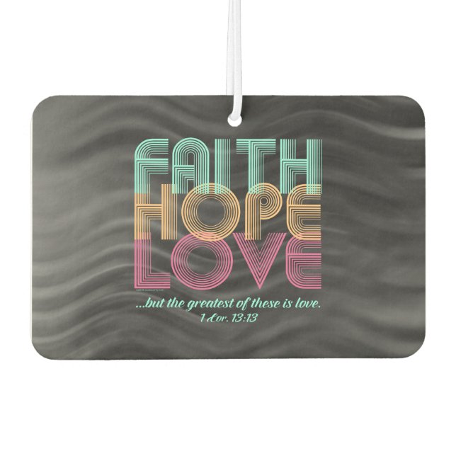 Faith Hope Liebe Christlich Bible Verse Retro Autolufterfrischer (Vorderseite)