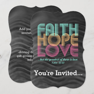 Faith Hope Liebe Christlich Bible Verse Retro Einladung
