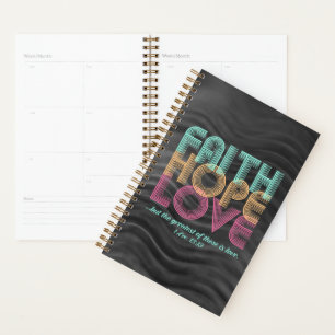 Faith Hope Liebe Christlich Bible Verse Retro Planer