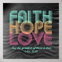 Faith Hope Liebe Christlich Bible Verse Retro