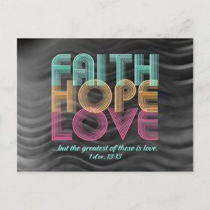 Faith Hope Liebe Christlich Bible Verse Retro Postkarte