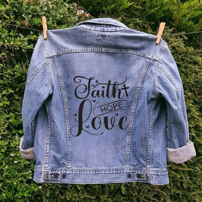 Faith Hope Liebe Christlich Cross Girly Jeansjacke (Von Creator hochgeladen)