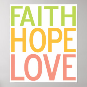 Faith Hope Liebe Christlich Inspiration Poster Art