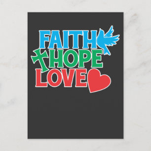 Faith Hope Liebe Christlich Religious Jesus Postkarte
