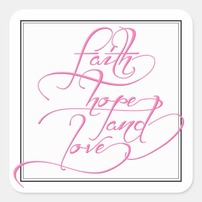 Faith Hope Liebe Christlich Wedding Stickers (Vorderseite)