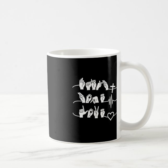 Faith Hope Liebe - Christliche Religion Herzschlag Kaffeetasse (Rechts)