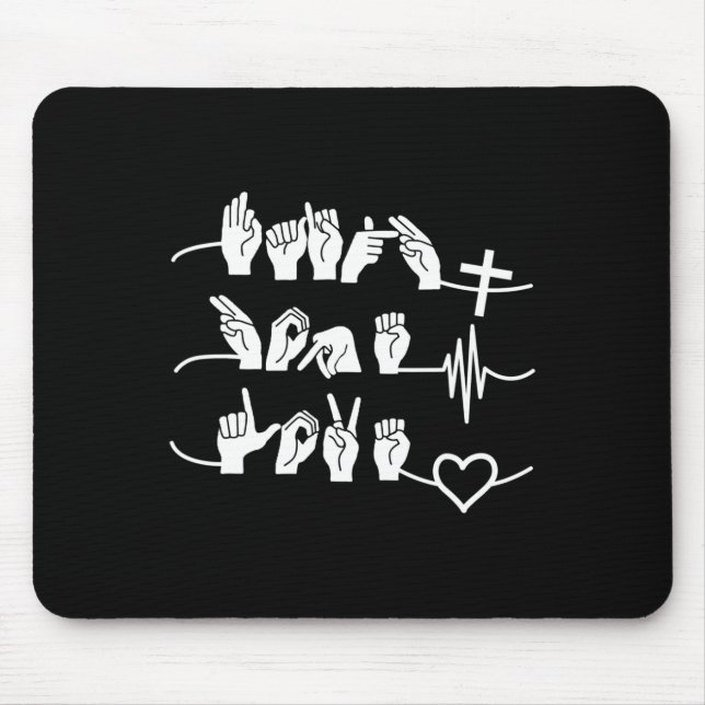 Faith Hope Liebe - Christliche Religion Herzschlag Mousepad (Vorne)