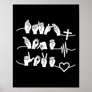 Faith Hope Liebe - Christliche Religion Herzschlag Poster