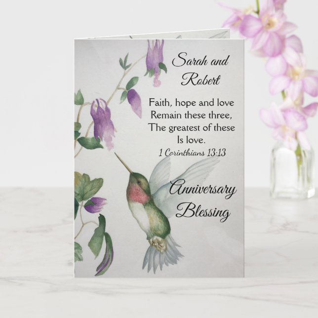 Faith Hope Liebe Couple Anniversary Segen Karte (Orchidee)