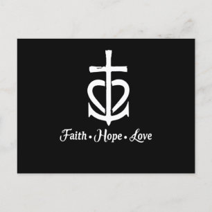 Faith Hope Liebe Cross Anchor Herz Jesus Ankündigungspostkarte