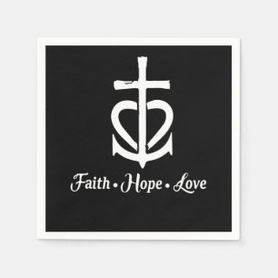Faith Hope Liebe Cross Anchor Herz Jesus Serviette