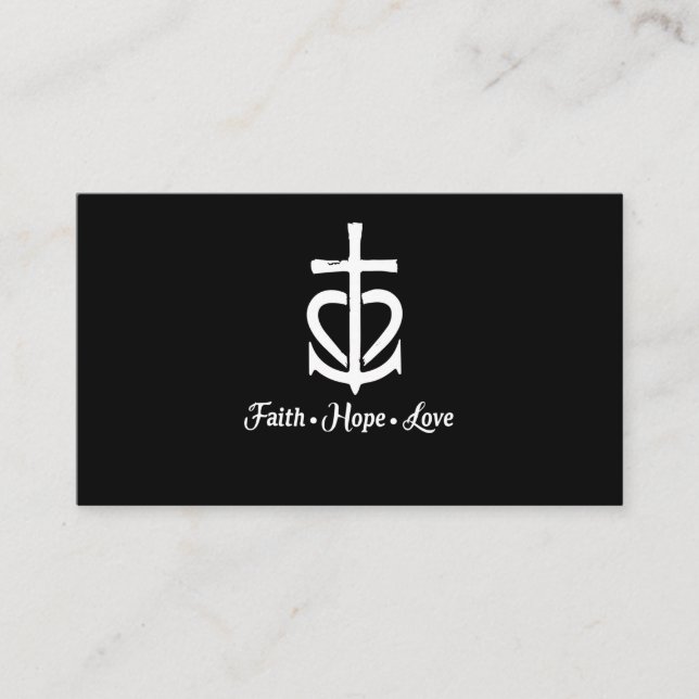 Faith Hope Liebe Cross Anchor Herz Jesus Visitenkarte (Vorderseite)