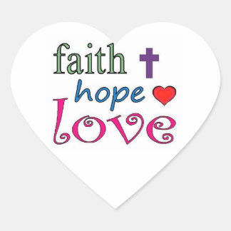 Faith Hope Liebe Cross Heart Herz-Aufkleber