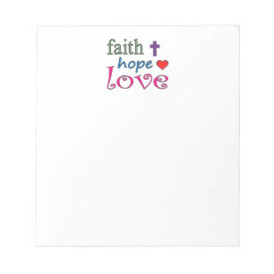 Faith Hope Liebe Cross Heart Notizblock