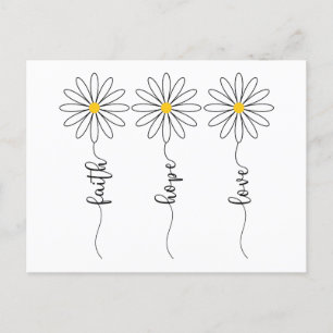 Faith Hope Liebe Daisies Postkarte