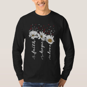 Faith Hope Liebe Daisy Butterfly Cross Christlich T-Shirt