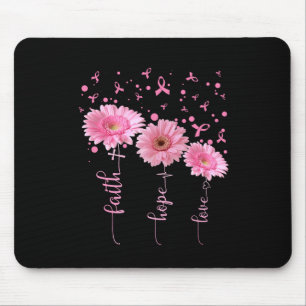 Faith Hope Liebe Daisy Pink Ribbon Brustkrebs Aw Mousepad