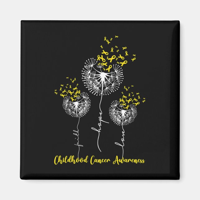 Faith Hope Liebe Dandelion Childhood Cancer Awaren Magnet (Vorne)