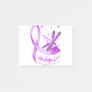 Faith Hope Liebe Dragonfly Lila Ribbon Fibromyalg Post-it Klebezettel